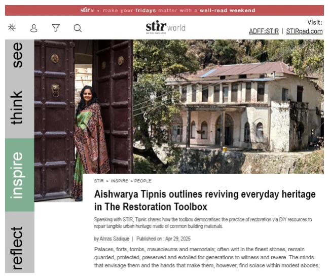 Aishwarya Tipnis outlines reviving everyday heritage in The Restoration Toolbox